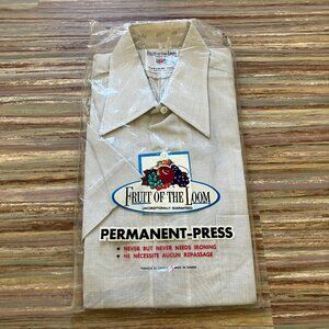 Fruit of the Loom Button Up Short Sleeve Shirt New Vintage 70s Made in Canada